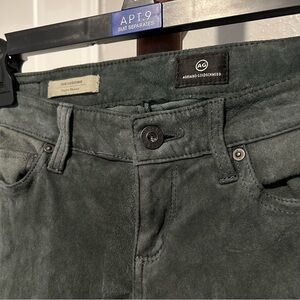 W Adriano Goldschmied The Legging Super Skinny Gray Leather Suede Size 25 |B29